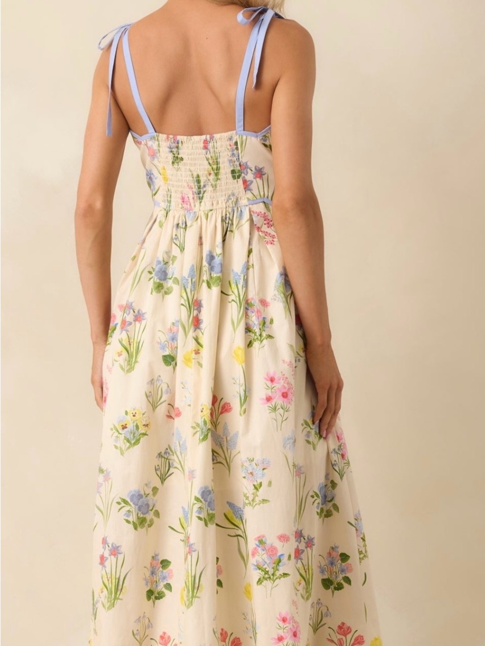 entro Floral Light Blue Trim Slip Dress - Picture 2 of 7
